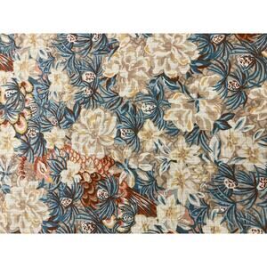 Fabricut Original Screen Print Blue Brown Pine Floral 5 Yards by 54" Traditional